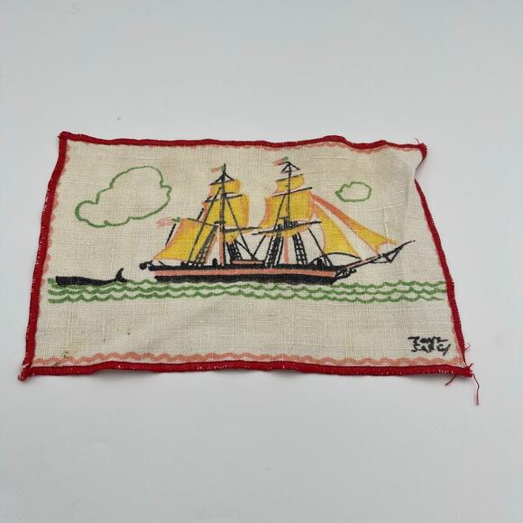 Tony Sarg Vintage 1930's Era Linen Cocktail Napkins Signed Set Of 10 - Picture 6 of 11